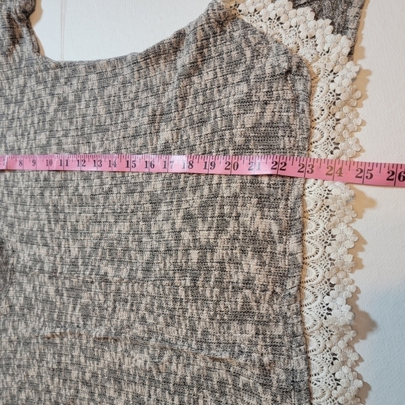 Buttons long sleeve with lace cream brown and black sweater - Picture 7 of 10